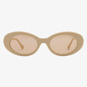 Occhiali da sole KIKI, montatura beige, lenti champagne, vista frontale