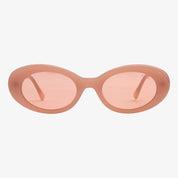 Occhiali da sole KIKI, montatura rosa latte, lenti rosa, vista frontale
